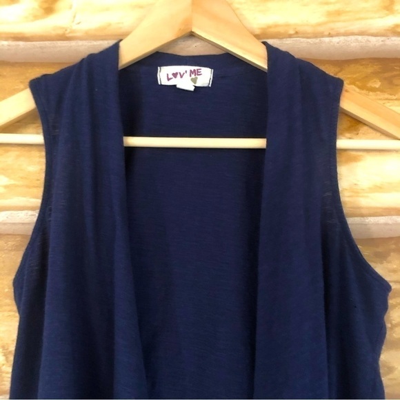 Lov’ ME Zenana open front burnout cotton knit waterfall vest size medium - Picture 3 of 8